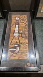 Batik schilderij, ingelijst, Waterdrager roze, 53x26. 5B14, Antiek en Kunst, Ophalen of Verzenden
