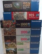 Diverse *** PUZZELS RAVENSBURGER *** 9 stuks, Ophalen of Verzenden, 500 t/m 1500 stukjes, Legpuzzel, Zo goed als nieuw