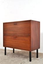 Vintage mahonie kleppenkast kast jaren 50
