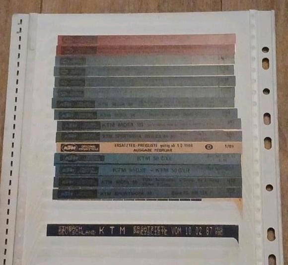 KTM microfilms 16 stuks origineel 1978 - 1989, Fietsen en Brommers, Handleidingen en Instructieboekjes, Gebruikt, Verzenden