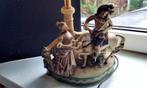 Vintage Porselein Dame Ridder Te Paard Lamp Dresden Tafereel, Ophalen
