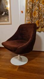 Prachtige vintage 70's tulpstoel in teddy stof, Huis en Inrichting, Fauteuils, Stof, Zo goed als nieuw, Ophalen