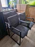 Vier eetkamerstoelen (Lizzy - Leenbakker), Ophalen, Gebruikt, Grijs, Stof