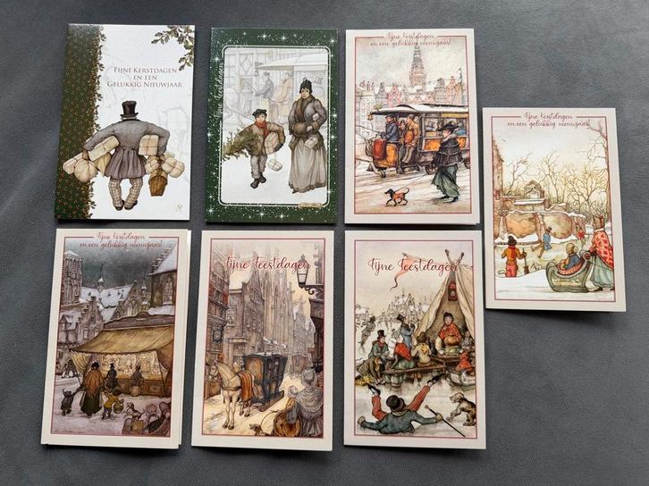 Set van 7 Anton pick kerstkaarten met enveloppen, Verzamelen, Ansichtkaarten | Buitenland, Ongelopen, België en Luxemburg, 1980 tot heden