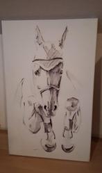 Tekening Renpaard op Canvas, Antiek en Kunst, Ophalen of Verzenden