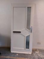 Hardhouten voordeur met glas 200 x 90,5 cm. Moet Nu weg !, Ophalen, Gebruikt, 80 tot 100 cm, Buitendeur