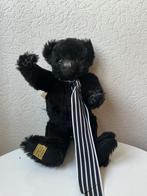 Zwarte Merrythought Mohair Beer met gestreepte das 37cm hoog, Ophalen of Verzenden, Zo goed als nieuw