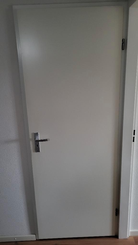 Opdek binnendeuren, Doe-het-zelf en Verbouw, Deuren en Horren, Gebruikt, Binnendeur, 200 tot 215 cm, Minder dan 80 cm, Hout, Ophalen