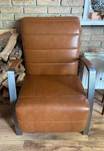 Cognac kleur stoeltjes, Huis en Inrichting, Fauteuils, Ophalen, Gebruikt, Minder dan 75 cm, Leer
