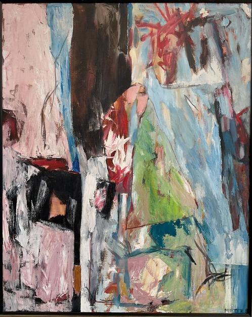 Mette Bauer - olieverf op doek, abstract, zonder titel 9852, Antiek en Kunst, Kunst | Schilderijen | Abstract, Ophalen