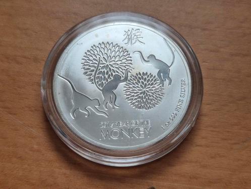 Niue, 1 oz Silver Lunar Coin. Year of the Monkey 2016., Postzegels en Munten, Edelmetalen en Baren, Zilver, Ophalen of Verzenden