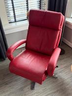 Rode lederen relaxfte rookauteuil van merk Himolla, Ophalen, Zo goed als nieuw, Leer, 75 tot 100 cm