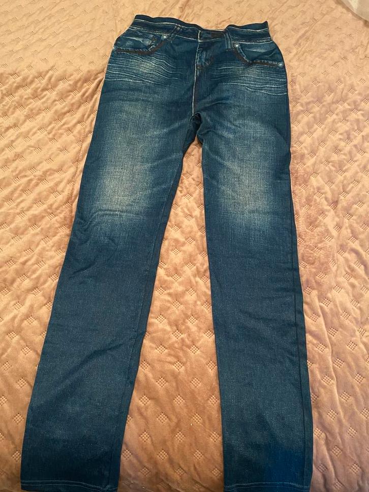 Legging, spijkerprint, Kleding | Dames, Leggings, Maillots en Panty's, Nieuw, Legging, Maat 36/38 (S), Blauw, Ophalen of Verzenden