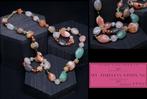 Vintage hippie bedelaars edelstenen ketting ‘70 - K3FLH-P6Z1, Ophalen of Verzenden, Steen of Mineraal