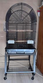 Ruime vogelkooi op standaard, Dieren en Toebehoren, Vogels | Hokken en Kooien, Ophalen, Gebruikt, Metaal, Vogelkooi