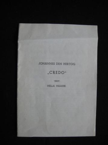 Johannes den Hertog / Hella Haasse, CREDO [zeldzaam] beschikbaar voor biedingen