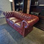 Originele Chesterfield bank 3-zits cloudy rood, Huis en Inrichting, Banken | Bankstellen, Chesterfield, Driepersoons, Ophalen of Verzenden
