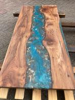 tafel Epoxy Riviertafel hout Tafelblad boomstamtafel rivier, Huis en Inrichting, Ophalen, 50 tot 100 cm, Vijf personen of meer