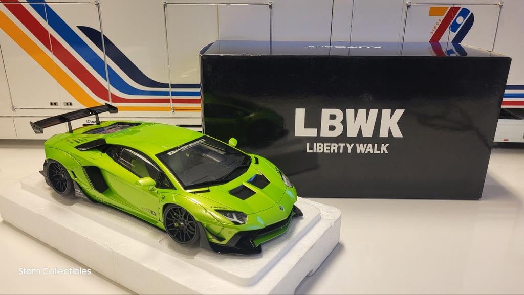 AUTOart Lamborghini Aventador Liberty Walk LB-Works Green, Auto, Autoart, Ophalen of Verzenden, Zo goed als nieuw