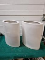 bloempotten groot wit ovaal 2 stuks, Ophalen of Verzenden, 'T Olde Gre-j, Info@toldegrej.nl, Endepoelstraat 20f Didam