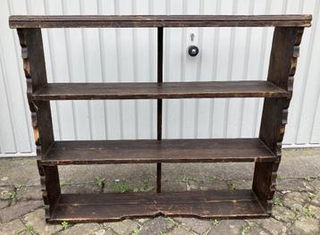 Brocante oude houten open kast - rek - boekenkast beschikbaar voor biedingen