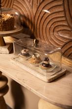 Lyron Natural travertine retangle glass bell, Veens Living, Nieuw, Elst, Info@veensliving.nl