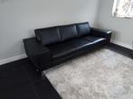 Leolux Pode 3 1/2-zitsbank, Ophalen, Zwarte leren bank, Gebruikt, Driepersoons
