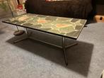 Vintage Midcentury  Salontafel met blad met natuursteen, Ophalen