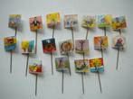 18 speldjes/pins jaren 50/60 "bewegend" circus,sport, dieren, Ophalen of Verzenden, Gebruikt, Overige onderwerpen, Speldje of Pin