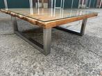 Salon tafel hout, Gebruikt, 50 tot 100 cm, Glas, Minder dan 50 cm