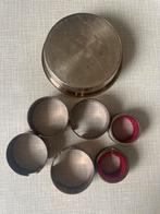Verzilverde Servetringen Set + Schaaltje, Antiek en Kunst, Antiek | Goud en Zilver, Ophalen of Verzenden, Zilver