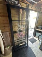 Zwarte binnendeur met glas, Doe-het-zelf en Verbouw, Deuren en Horren, Ophalen, 80 tot 100 cm, Binnendeur, Glas