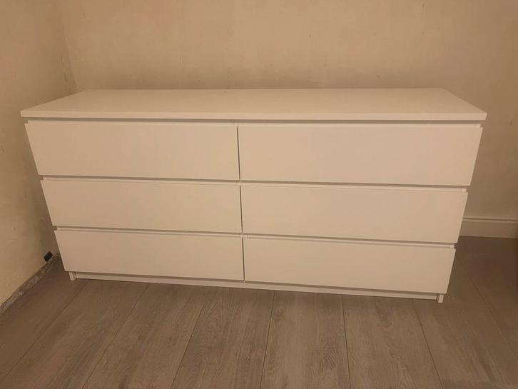 Ikea Malm kast met 6 lades, Huis en Inrichting, Kasten | Dressoirs, Gebruikt, 100 tot 150 cm, 25 tot 50 cm, Met lade(s), Kunststof