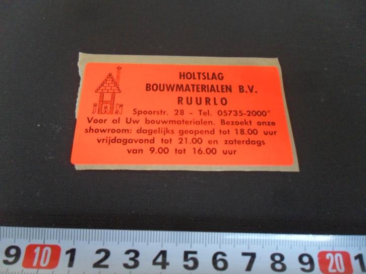 sticker ruurlo holtslag bouwmaterialen bv, Verzamelen, Stickers, Zo goed als nieuw, Ophalen
