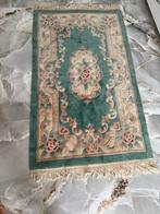 Vintage Tapijt - Groen met Bloemmotief, Gebruikt, Rechthoekig, Groen, 50 tot 100 cm