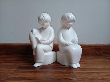 Set van 2 vintage keramieken boekensteunen beschikbaar voor biedingen