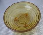Amber glazen schaaltje met ringen versierd patroon, Ophalen, Overige stijlen, Glas, Schaal of Schalen