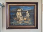 Zeeslag schilderij, Antiek en Kunst, Kunst | Schilderijen | Klassiek, Ophalen of Verzenden