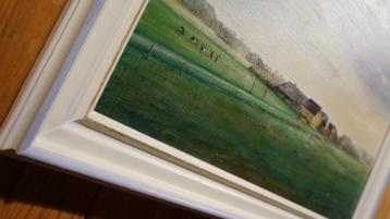 Fries landschap Boerderij Koeien Makkinga olieverf H de Jong beschikbaar voor biedingen