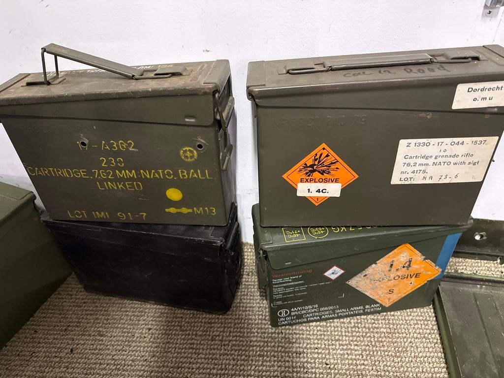 4 Lege Militaire Kistjes 7.62 NATO, Verzamelen, Ophalen of Verzenden, Overige soorten, Overige gebieden, Kist of Geocache