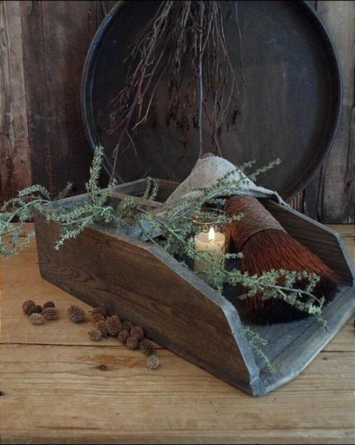 12080 B Houten bak met handvat, Antiek en Kunst, Antiek | Woonaccessoires, Verzenden