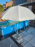 Witte parasol - Zo goed als nieuw!, Ophalen, Zo goed als nieuw, Stokparasol, Kantelbaar