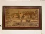 Schilderij Boerderij Doek met Lijst, Antiek en Kunst, Ophalen of Verzenden