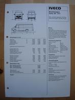 Iveco Daily 30-8 Specificatie folder 1983 BG, Ophalen, Iveco, Zo goed als nieuw, Overige merken
