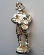 Verzilverd tinnen beeld oude man., Ophalen of Verzenden, Gebruikt, Mens