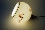 vintage gemarmerde beige goud lampenkap bol., Huis en Inrichting, Lampen | Lampenkappen, Gebruikt, Beige, 25 tot 50 cm, Ophalen of Verzenden