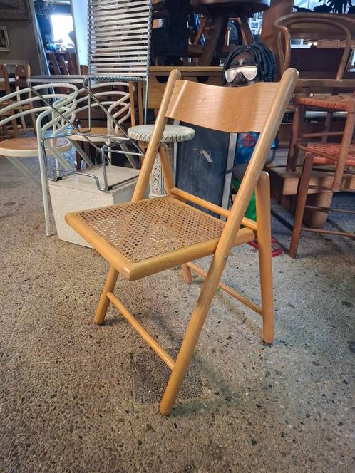 Vintage design stoel klapstoel midcentury japandi stoel, Huis en Inrichting, Stoelen, Gebruikt, Eén, Bruin, Ophalen of Verzenden