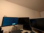 Tripple HP monitor setup + monitor arms, Computers en Software, Monitoren, Ophalen, Gebruikt, 60 Hz of minder