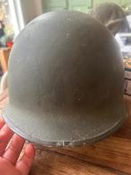 WW2 US m1 helm origineel met kogel gaten, Verzamelen, Ophalen of Verzenden, Landmacht, Amerika, Helm of Baret