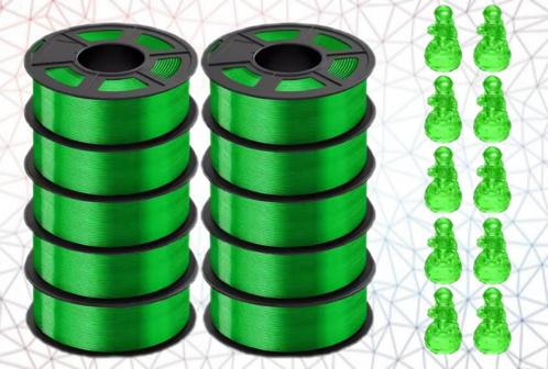 JAYO Transparant PLA Groen 3D FDM filament 1.75 1.1kg, Computers en Software, 3D-printerbenodigheden, Nieuw, Ophalen of Verzenden